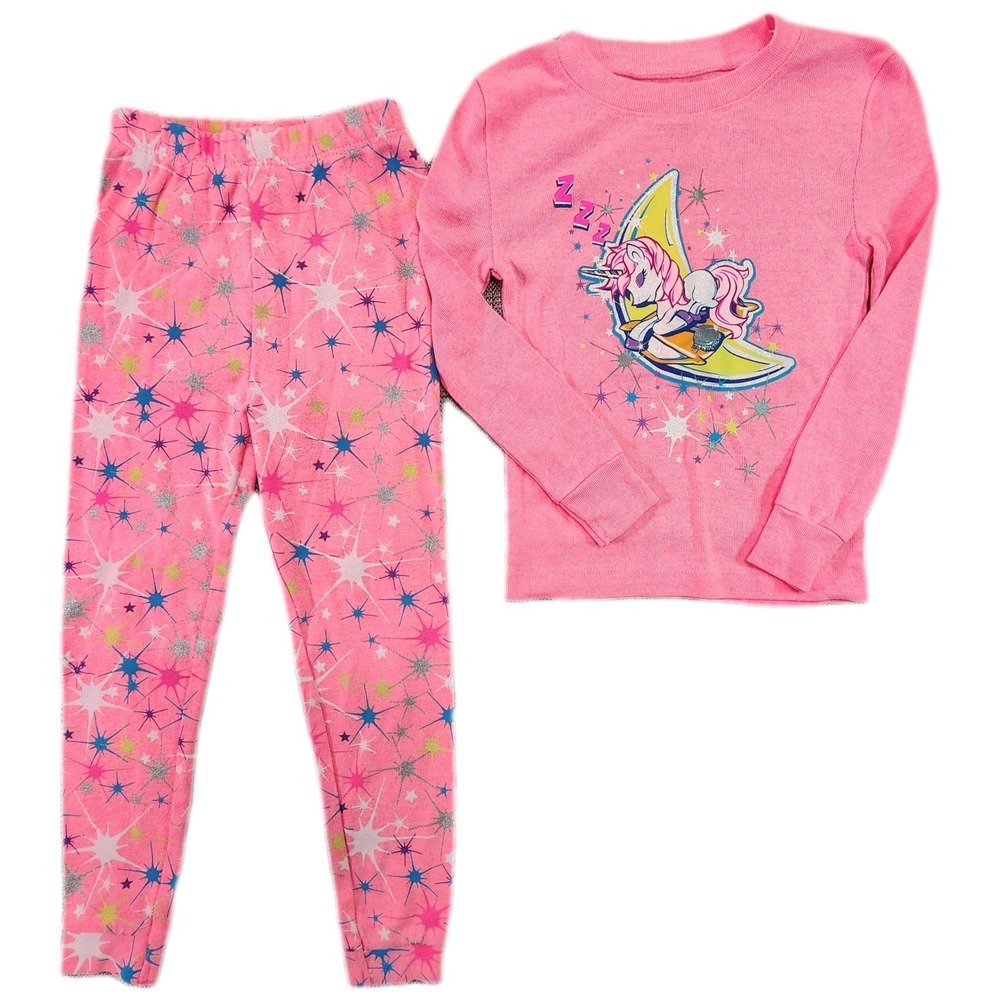 Kidgets Pajama Set Kids 3T Pink Unicorn Starry Sleepwear